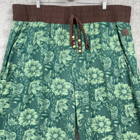 Lord of the Rings Wide Leg Green Leaf Print Pull On Split Leg Pants - Picture 2 of 15